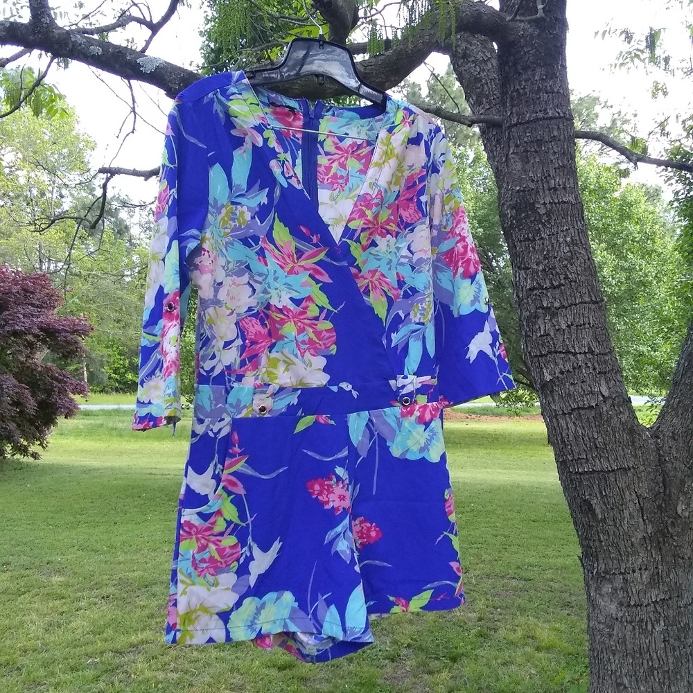 Blue Floral Romper